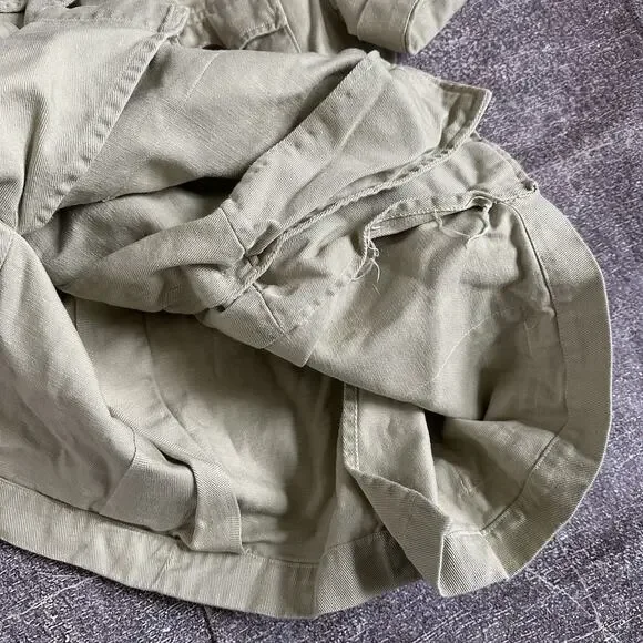 Women's Vintage 70's Original Light Sage Belted Short Sleeved Safari Jacket Sz L - Picture 3 of 4